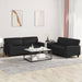 Set de canapele, 2 piese, negru, piele ecologică - WALTI WALTI