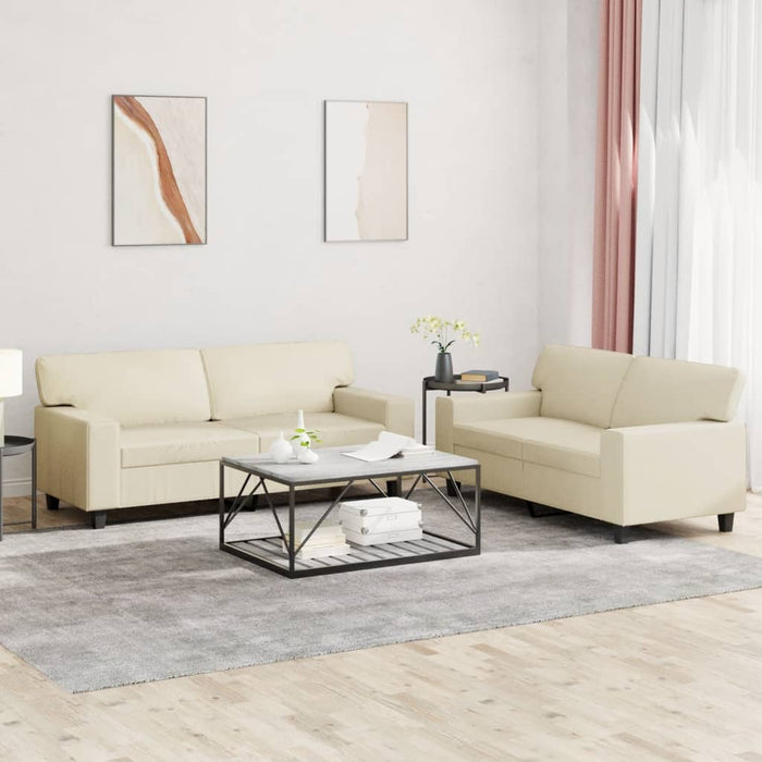 Set de canapele, 2 piese, crem, piele ecologică WALTI