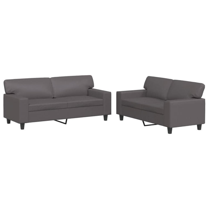 Set de canapele, 2 piese, gri, piele ecologică - WALTI WALTI