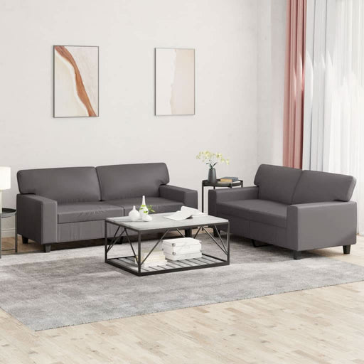 Set de canapele, 2 piese, gri, piele ecologică - WALTI WALTI