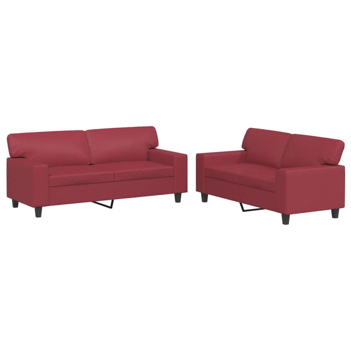 Set de canapele, 2 piese, roșu vin, piele ecologică - WALTI WALTI