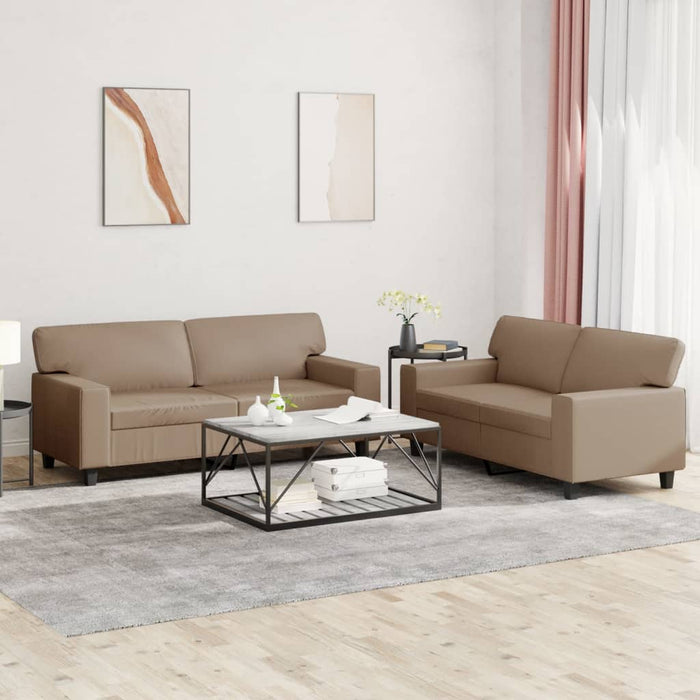 Set de canapele, 2 piese, cappuccino, piele ecologică - WALTI WALTI