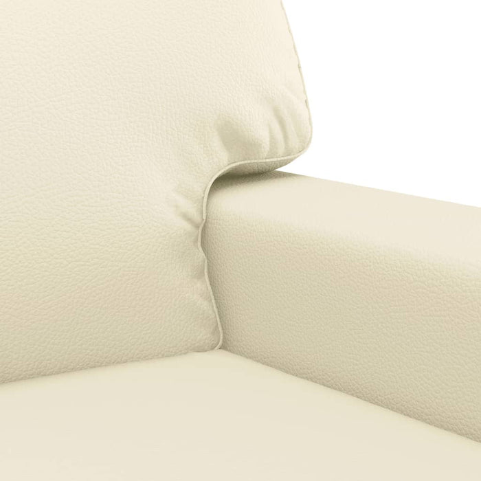 Set de canapele cu perne, 2 piese, crem, piele ecologică - WALTI WALTI