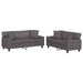 Set de canapele cu perne, 2 piese, gri, piele ecologică - WALTI WALTI