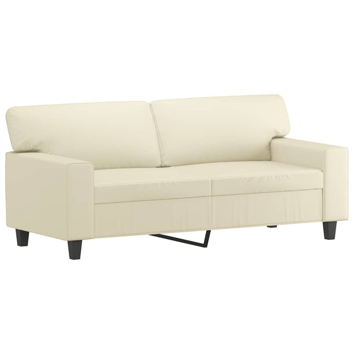 Set de canapele cu perne, 3 piese, crem, piele ecologică - WALTI WALTI