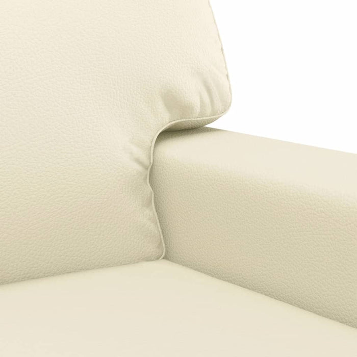 Set de canapele cu perne, 3 piese, crem, piele ecologică - WALTI WALTI