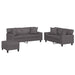 Set de canapele cu perne, 3 piese, gri, piele ecologică - WALTI WALTI