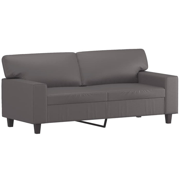 Set de canapele cu perne, 3 piese, gri, piele ecologică - WALTI WALTI
