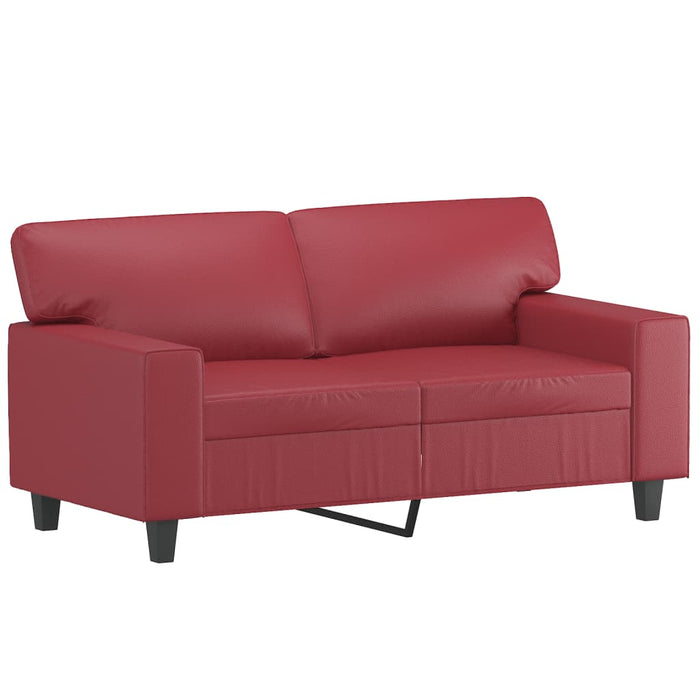 Set de canapele cu perne, 2 piese, roșu vin, piele ecologică WALTI