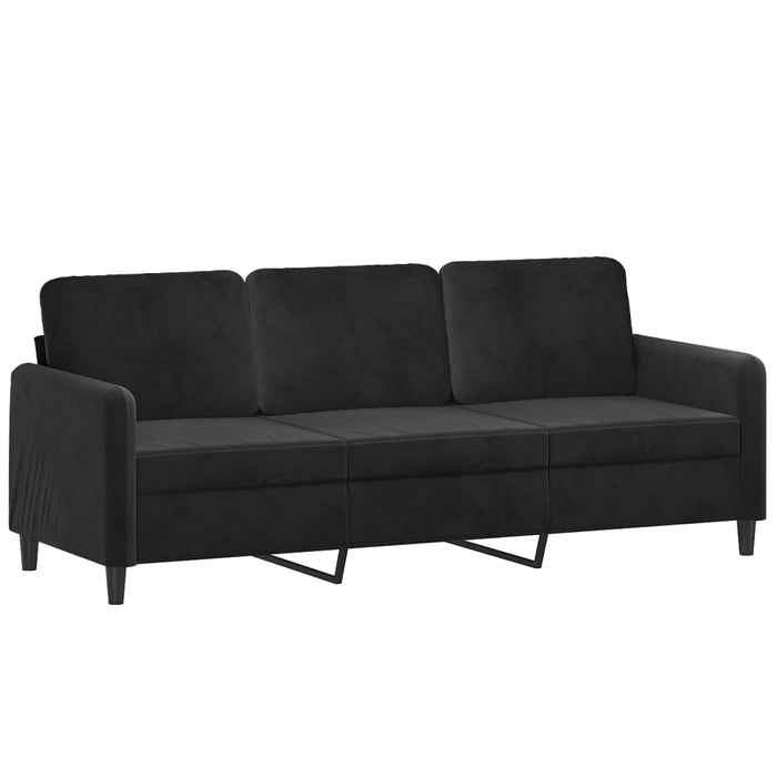 Set de canapele, 3 piese, negru, catifea - WALTI WALTI