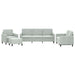 Set de canapele, 4 piese, gri deschis, catifea - WALTI WALTI