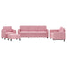 Set de canapele, 4 piese, roz, catifea - WALTI WALTI
