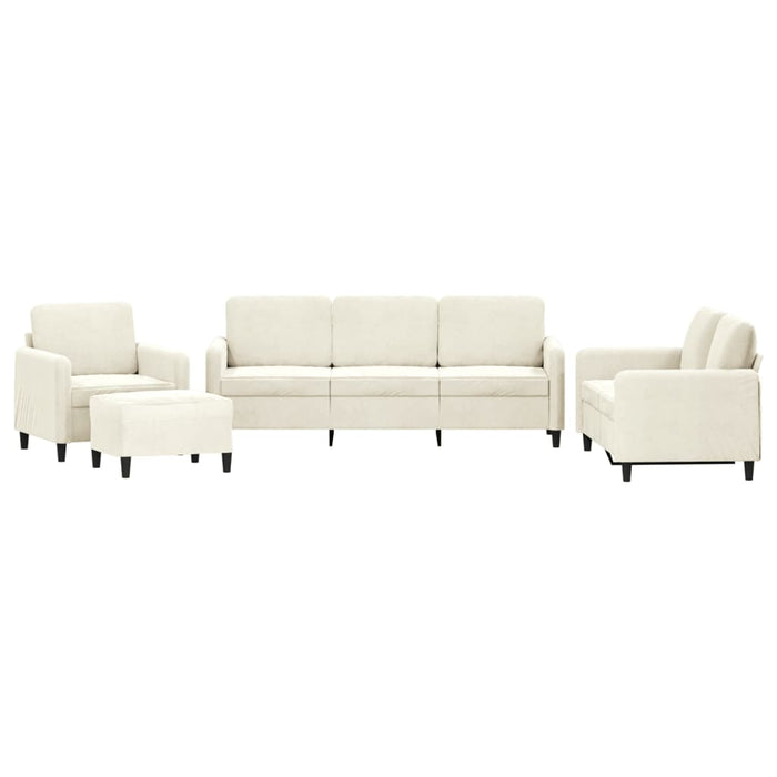 Set de canapele, 4 piese, crem, catifea - WALTI WALTI