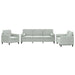 Set de canapele, 3 piese, cu perne, gri deschis, catifea - WALTI WALTI