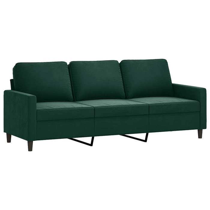 Set canapea cu perne, 3 piese, verde închis, catifea WALTI
