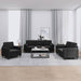 Set de canapele cu perne, 3 piese, negru, catifea - WALTI WALTI