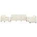 Set de canapele cu perne, 3 piese, crem, catifea - WALTI WALTI