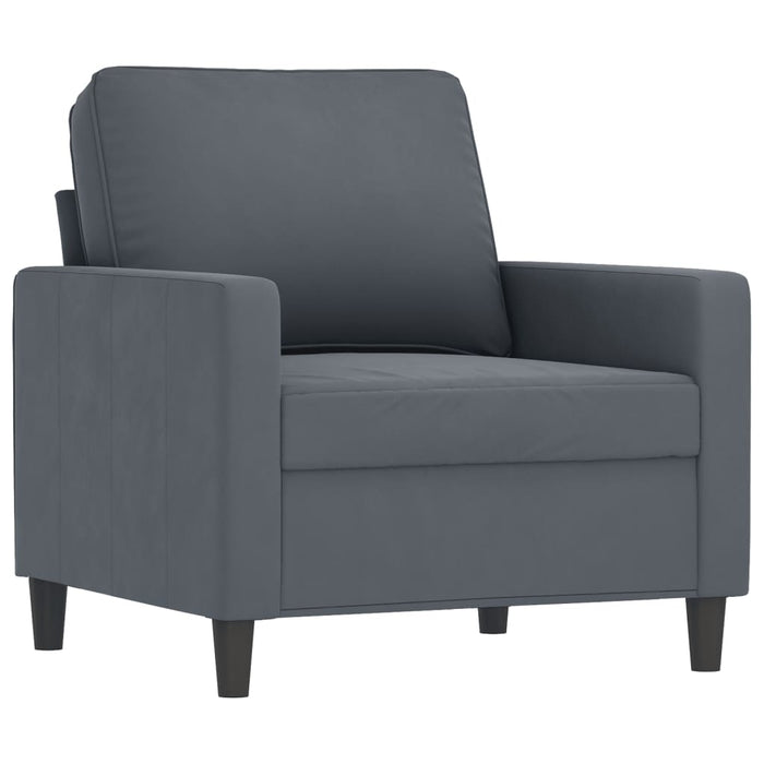 Set canapea cu perne, 4 piese, gri închis, catifea - WALTI WALTI