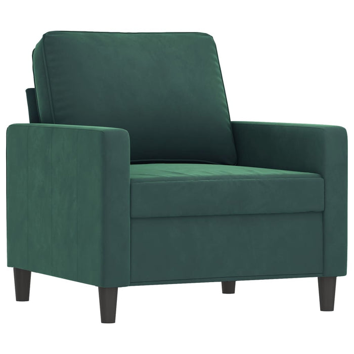 Set canapea cu perne, 4 piese, verde închis, catifea WALTI