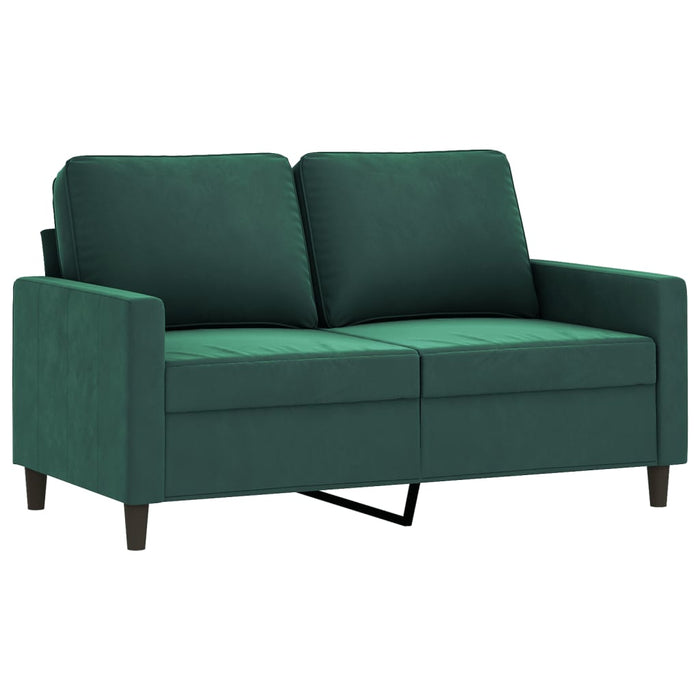 Set canapea cu perne, 4 piese, verde închis, catifea WALTI
