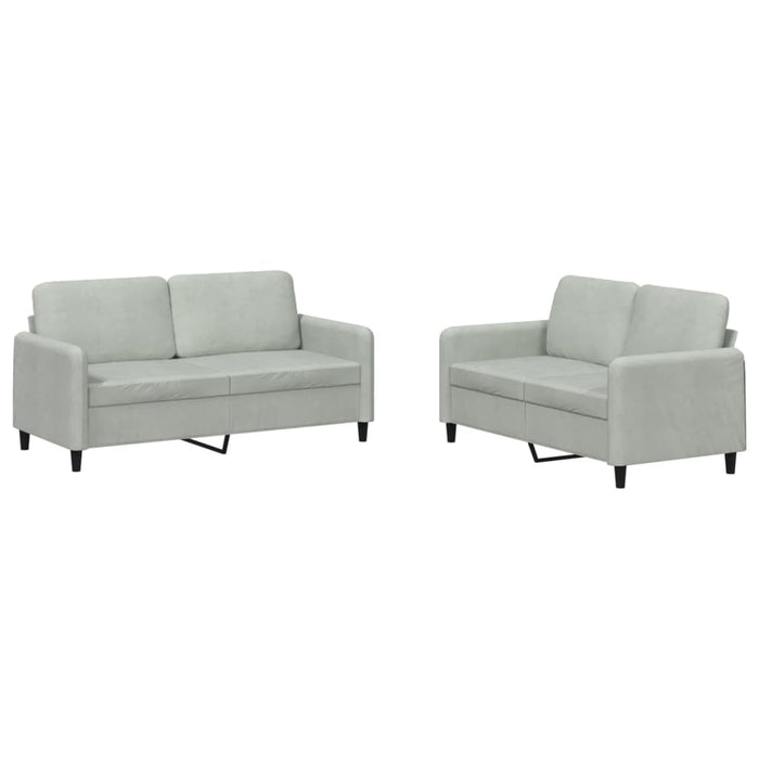 Set canapea, 2 piese, gri deschis, catifea - WALTI WALTI