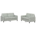 Set canapea, 2 piese, gri deschis, catifea - WALTI WALTI