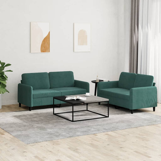 Set canapele, 2 piese, verde închis, catifea - WALTI WALTI