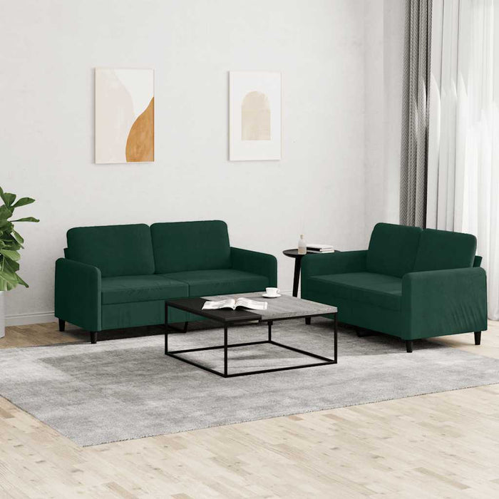 Set canapele, 2 piese, verde închis, catifea - WALTI WALTI
