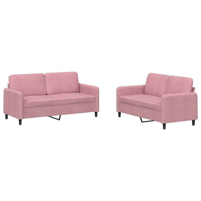 Set canapele, 2 piese, roz, catifea - WALTI WALTI