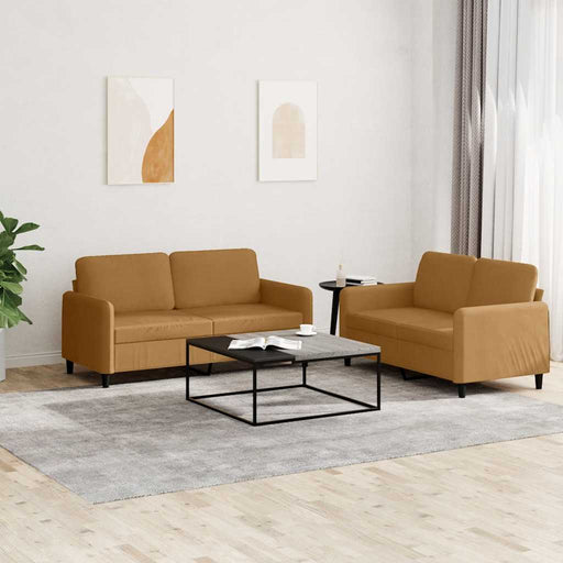 Set canapea 2 piese, maro, catifea - WALTI WALTI