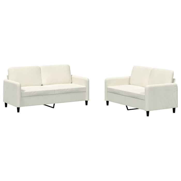 Set canapea 2 piese, crem, catifea - WALTI WALTI