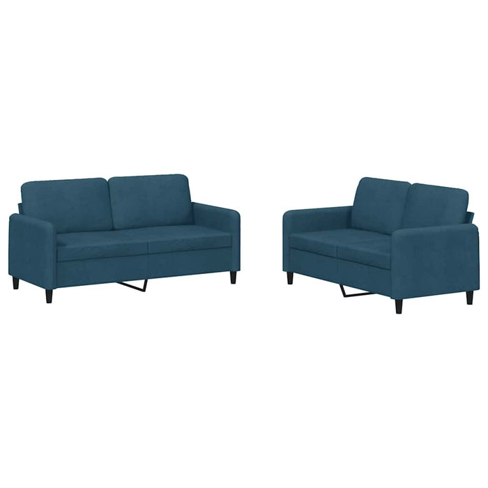 Set canapea 2 piese, albastru, catifea WALTI