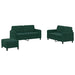 Set de canapele, 3 piese, verde închis, catifea - WALTI WALTI