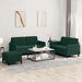 Set de canapele, 3 piese, verde închis, catifea - WALTI WALTI