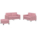 Set de canapele, 3 piese, roz, catifea - WALTI WALTI