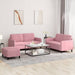 Set de canapele, 3 piese, roz, catifea - WALTI WALTI