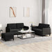 Set de canapele, 3 piese, negru, catifea - WALTI WALTI