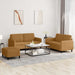 Set de canapele, 3 piese, maro, catifea - WALTI WALTI