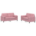 Set canapea cu perne, 2 piese, roz, catifea - WALTI WALTI