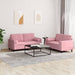 Set canapea cu perne, 2 piese, roz, catifea - WALTI WALTI