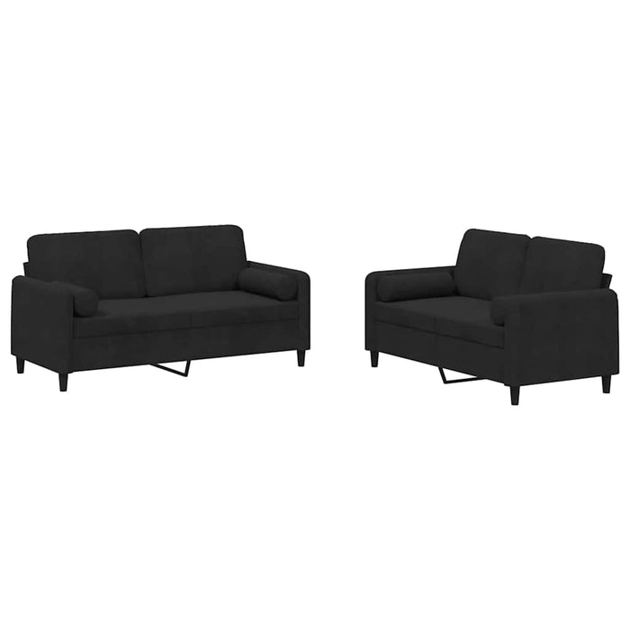 Set canapea cu perne, 2 piese, roz, catifea WALTI