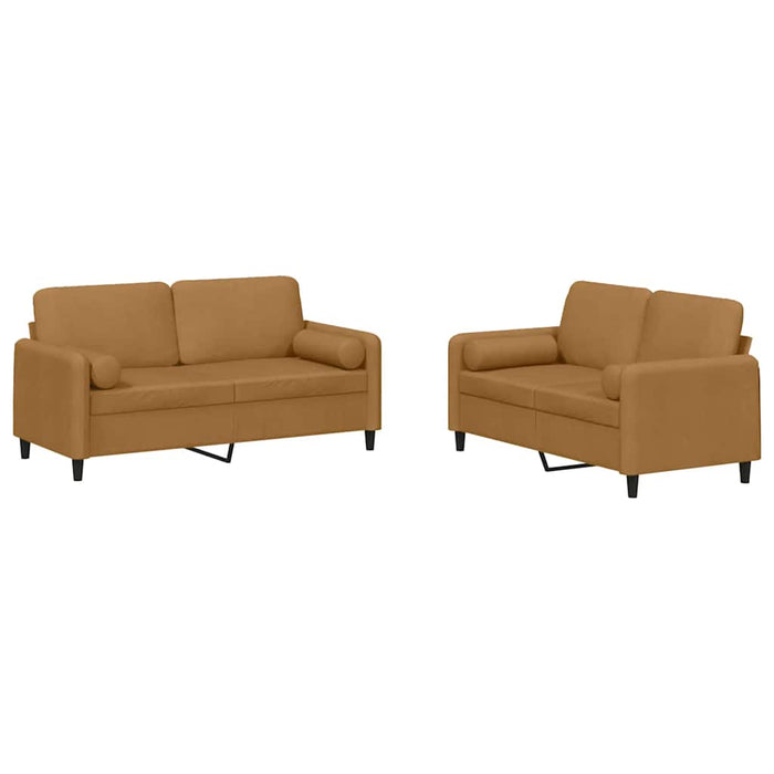 Set de canapele cu perne, 2 piese, maro, catifea - WALTI WALTI