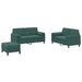 Set canapea cu perne, 3 piese, verde închis, catifea - WALTI WALTI