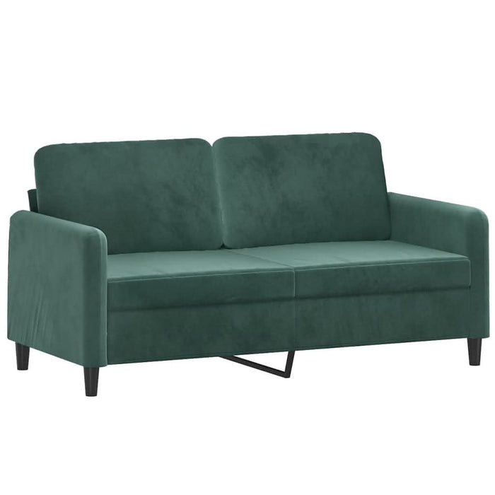 Set canapea cu perne, 3 piese, verde închis, catifea - WALTI WALTI