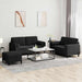 Set de canapele cu perne, 3 piese, negru, catifea - WALTI WALTI