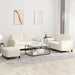 Set de canapele cu perne, 3 piese, crem, catifea - WALTI WALTI