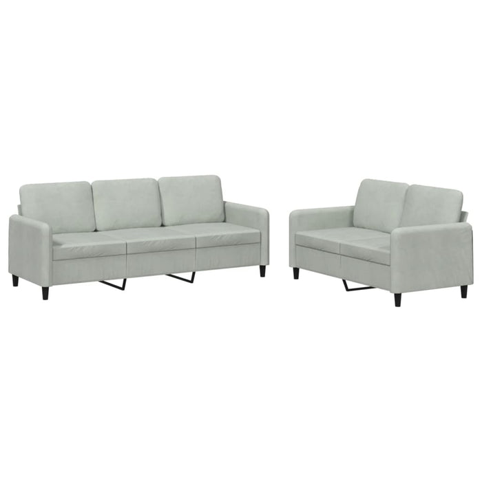 Set canapea, 2 piese, gri deschis, catifea WALTI