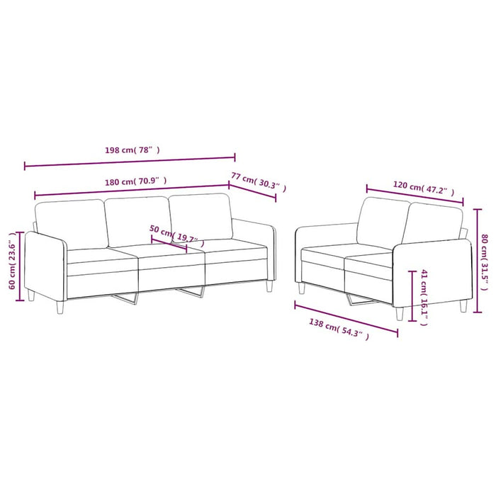 Set canapea 2 piese, galben, catifea - WALTI WALTI