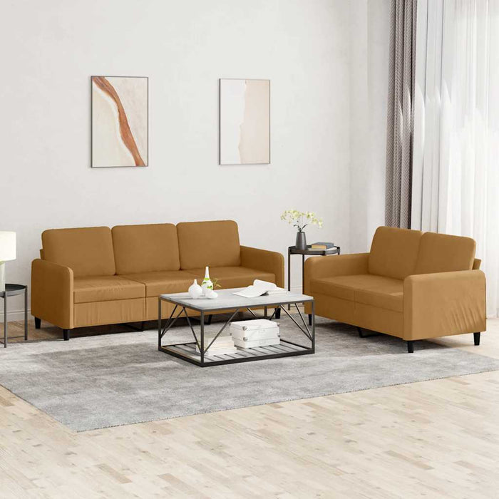 Set canapea 2 piese, maro, catifea - WALTI WALTI