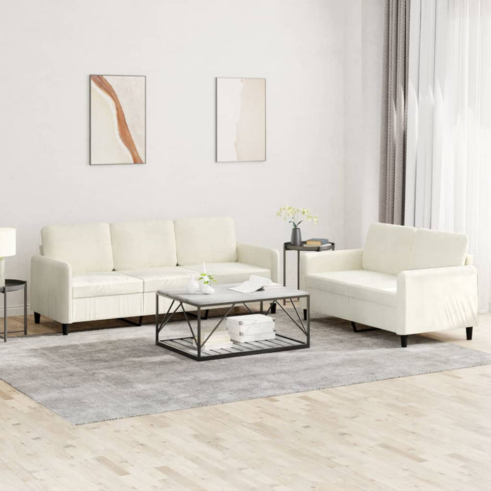 Set canapea 2 piese, crem, catifea WALTI